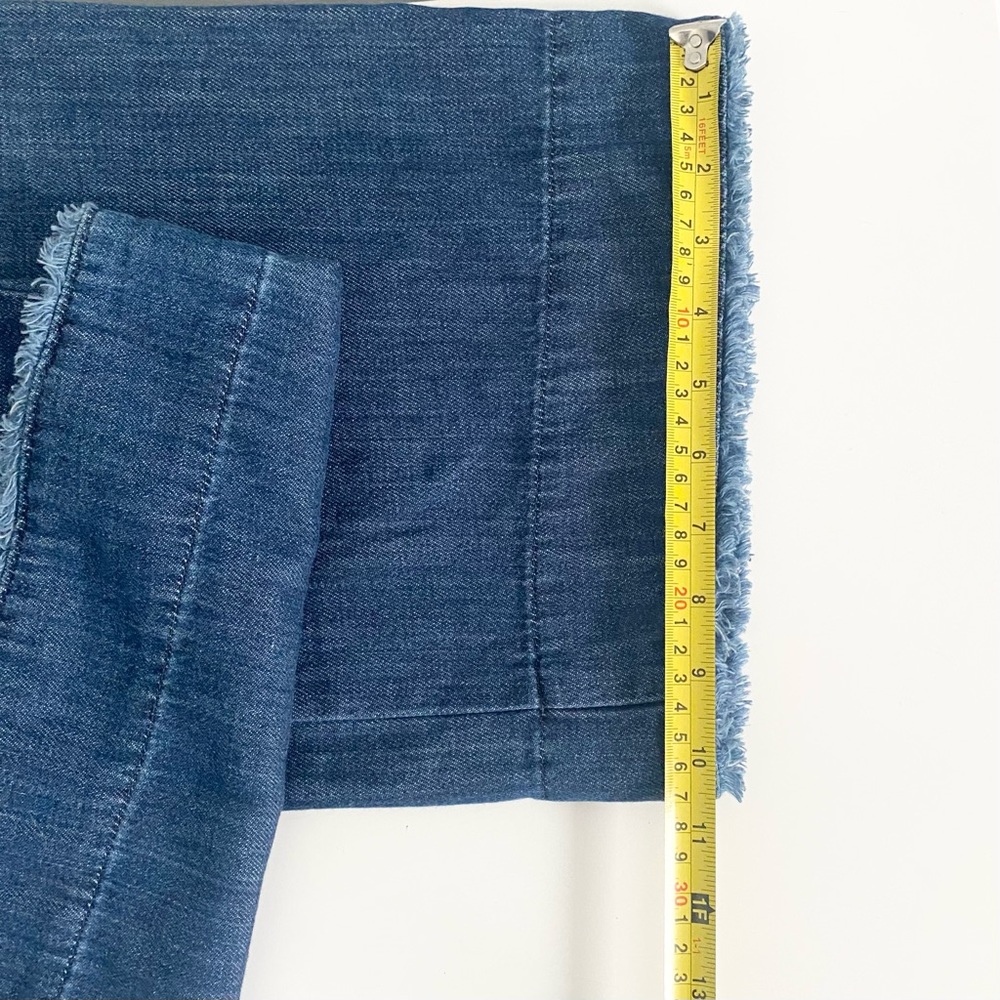 Cloth & Stone Bella Dahl Denim Wide Leg Jumpsuit Raw Hem High Neck Halter Romper - Picture 9 of 15